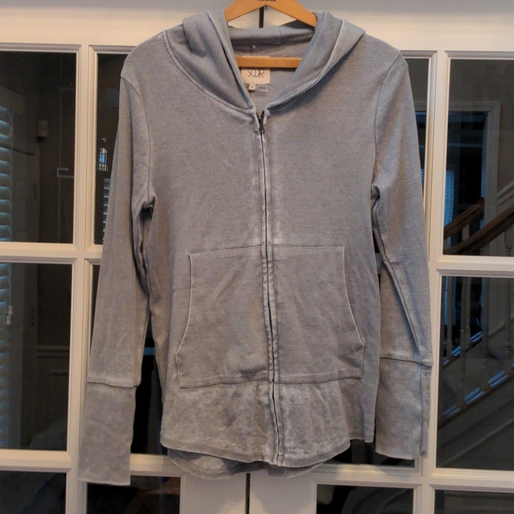 Chaser brand grey hooded zip sweatshirt medium